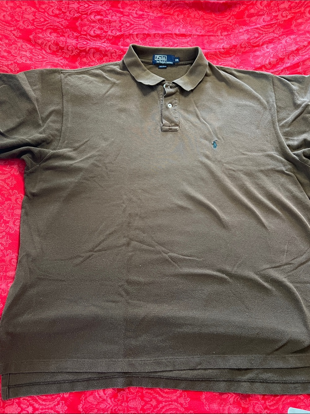 Polo Ralph Lauren Men’s XXL Brown Cotton Pique Polo Shirt Classic Fit Pony